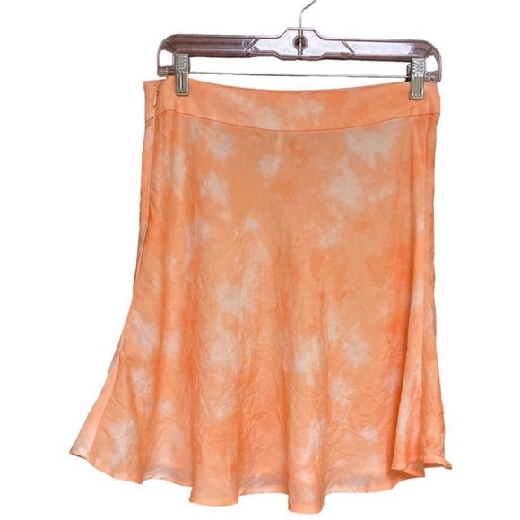 Free People•Martine Flirt Peach Combo Textured Tie Dye Slit Mini Skirt Sz 6, EUC - Picture 7 of 17